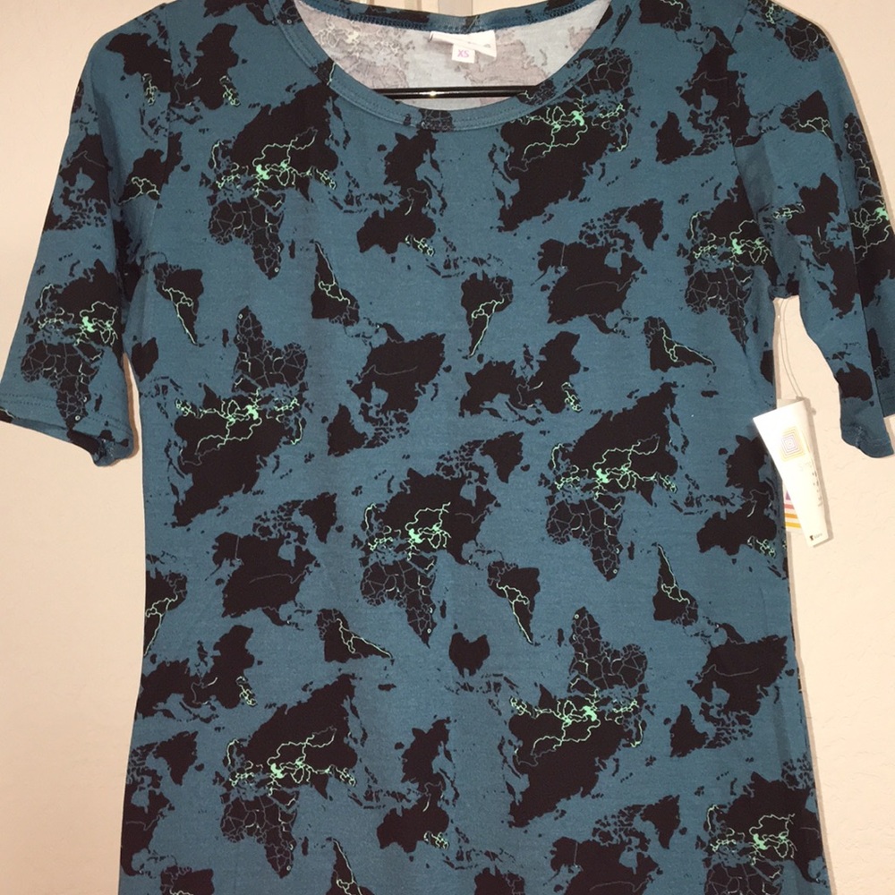 NWT LuLaRoe Julia XS WORLD MAP!